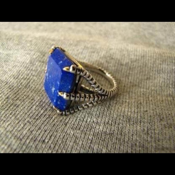 Women 925 silver ring with lapis lazuli size 7.5 - Picture 2 of 3